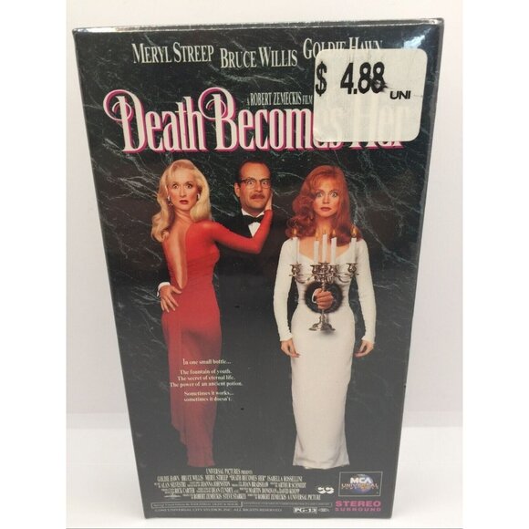 Death Becomes Her VHS Meryl Streep Bruce Willis Goldie Hawn MCA Universal Sealed - Picture 12 of 12